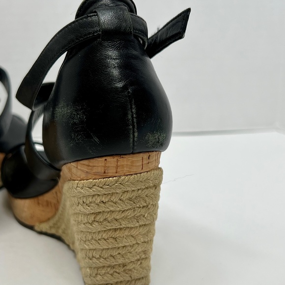 Cole Hann X Nike Air Marisa Wedge Black Espadrille Sandals Sz 5B - Picture 11 of 15